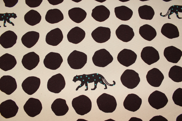 Kokka Echino Cotton Sailcloth Heavyweight Canvas Panther dunkelbraun/natur (10 cm)